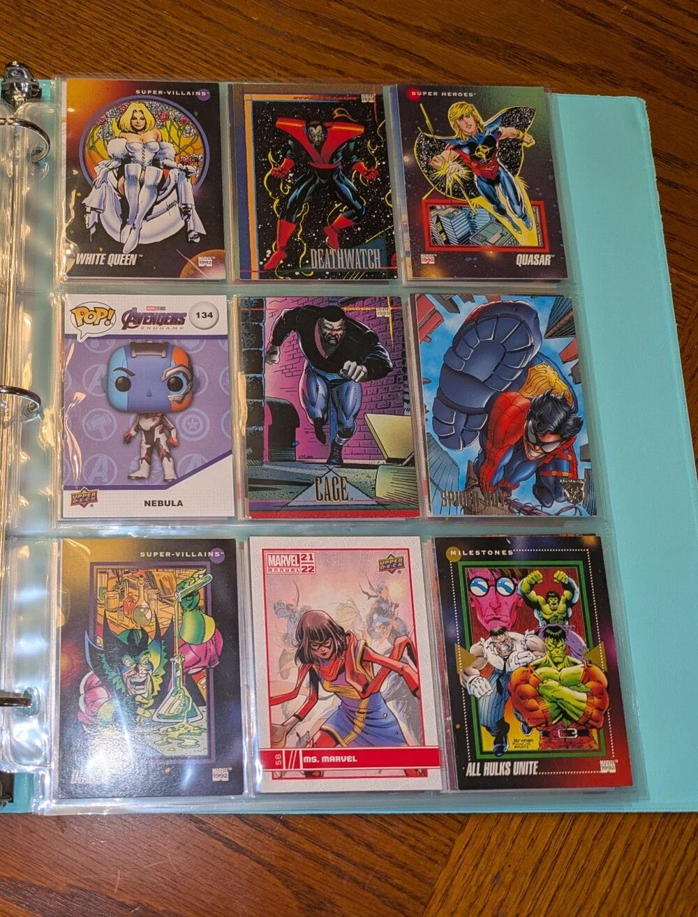 Marvel 100 Card Binder 🔥 Superheroes & Villains Trading Card Collection Lot